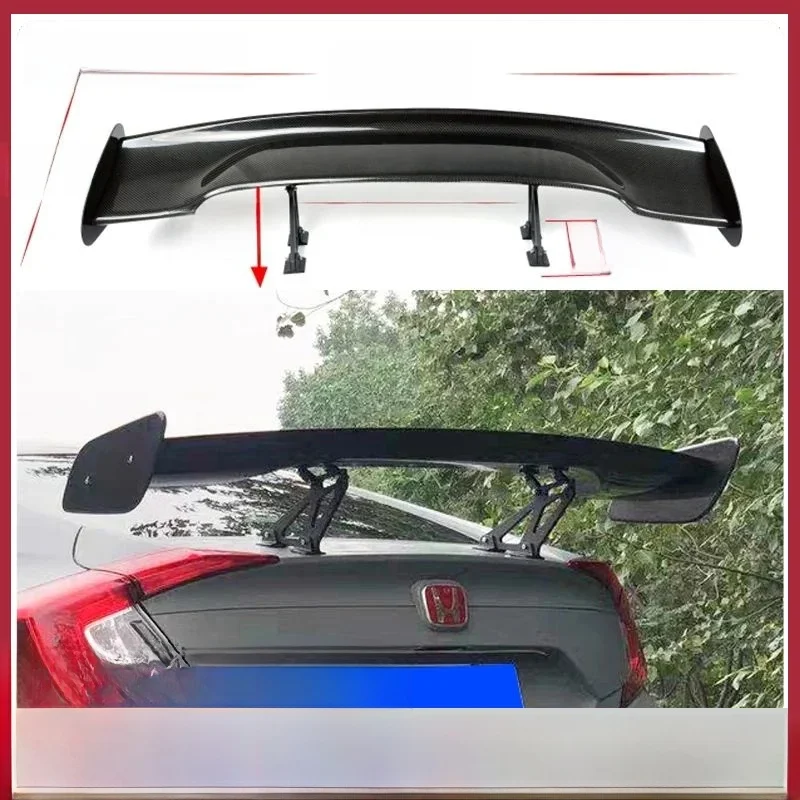 Ailes universelles communes pour berline de course, garniture extérieure de queue de voiture, becquets ABS, fibre de carbone, accessoires de voiture, 145cm