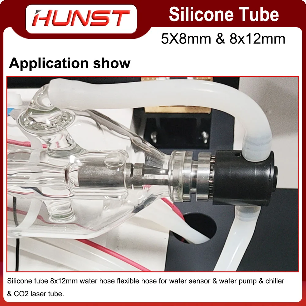 HUNST Silicone Tube 8x12mm 5x8mm Water Pipe Flexible Hose For Water Sensor & Water Pump & Water Chiller & Laser Tube.