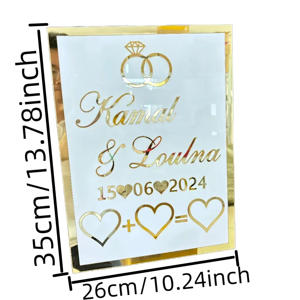 Personalized Wedding Acrylic Thumb Board Wedding Welcome Sign Mirror Acrylic Frame Wedding Party Decor Favor Enrich Your Wedding