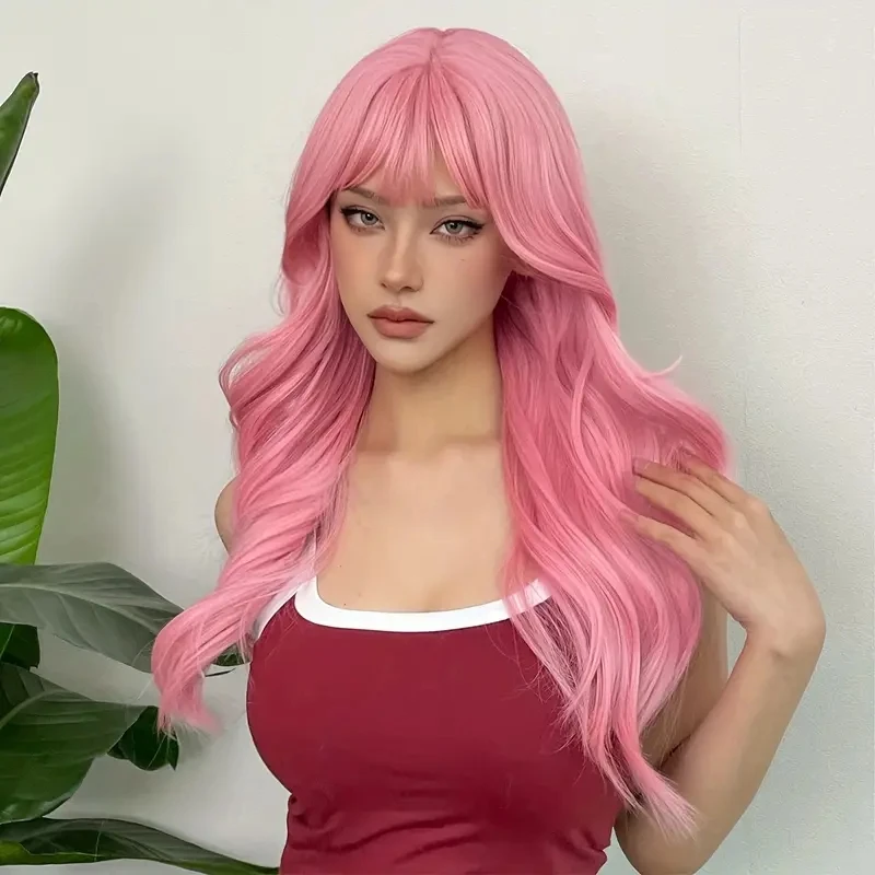 200 density pink body wave human hair 13x6 lace frontal wig 13x4 hd lace wig for women cosplay choice