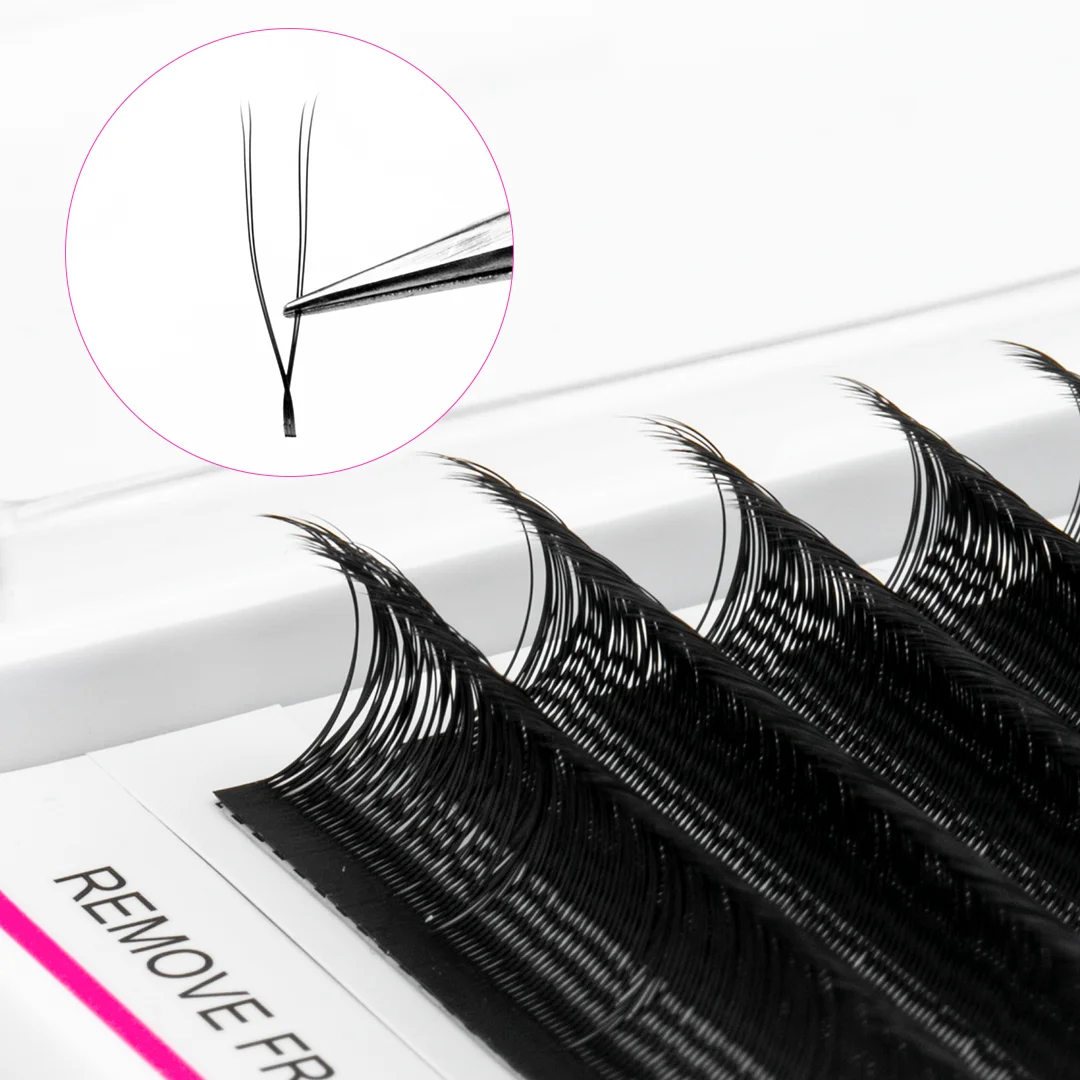TDANCE U-Form YY Wimpernverlängerung Premium PBT C D 8–15 mm Mix natürliche weiche DIY vorgefertigte Fächerwimpern Wispy falsche Wimpern – Detail 6