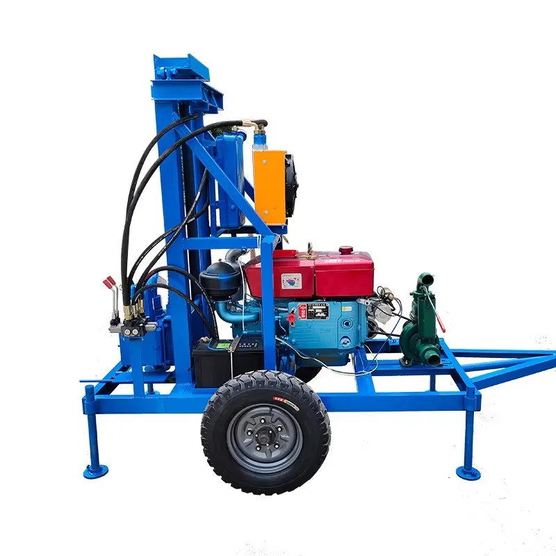 Diesel Water Well Drilling Machine 22HP 32HP 100m 200m Drilling Wells Machine Hydraulic Mine Drilling Rig Electric