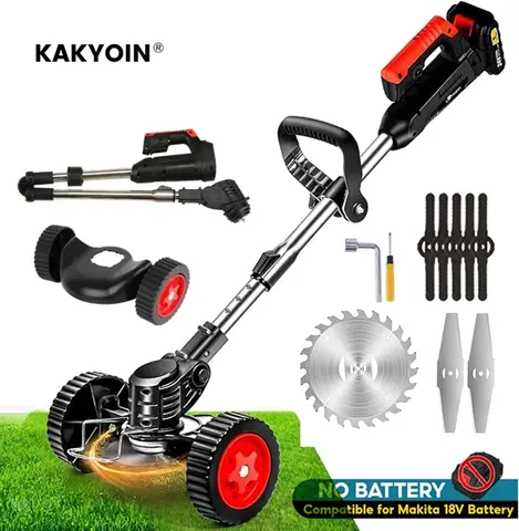 1850W 전기 잔디 깎는 기계 길이 조절 가능한 휴대용 커터 Makita 18V 배터리 용 무선 정원 잔디 절단 트리머