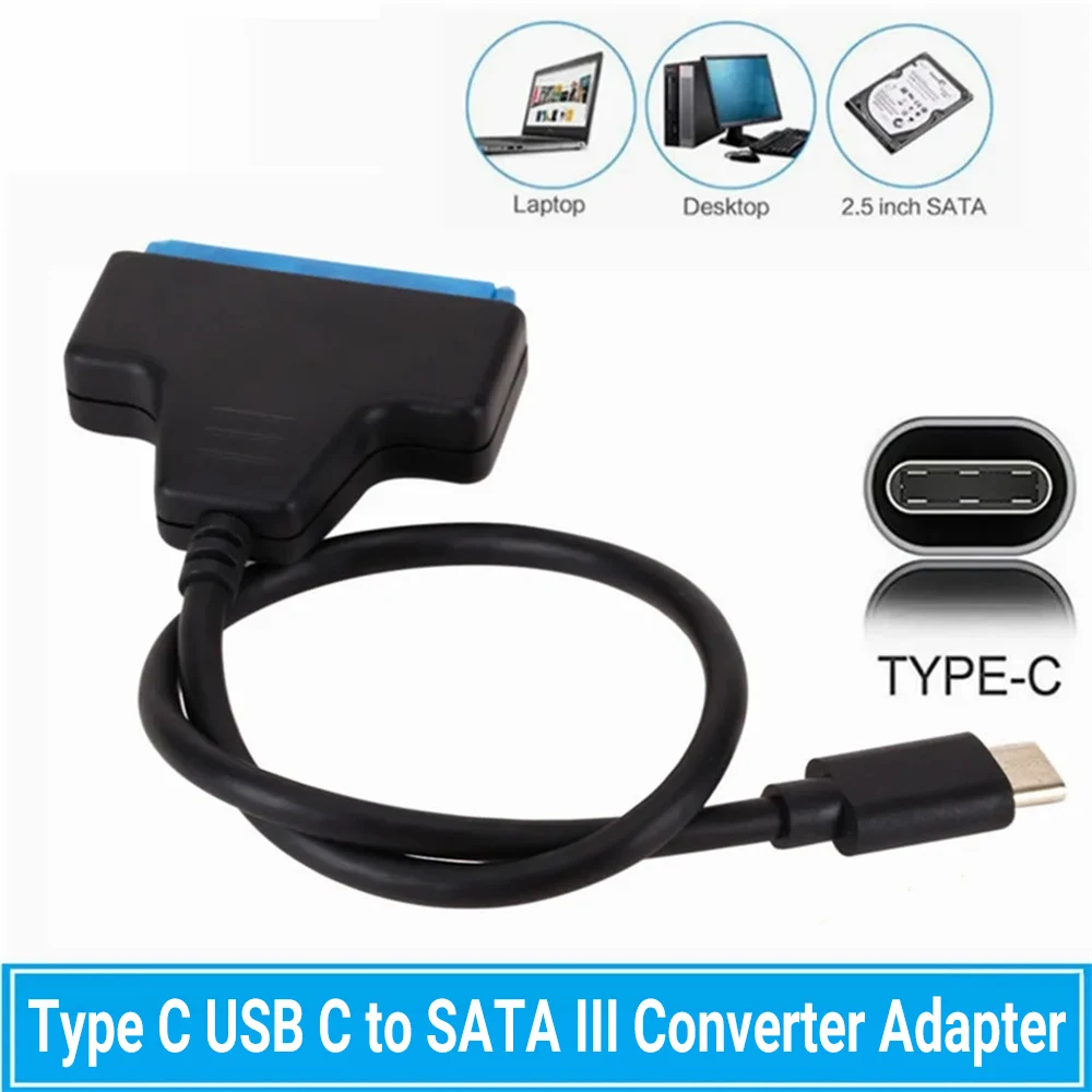 1X Type C USB C to SATA III Converter Adapter Cable for 2.5