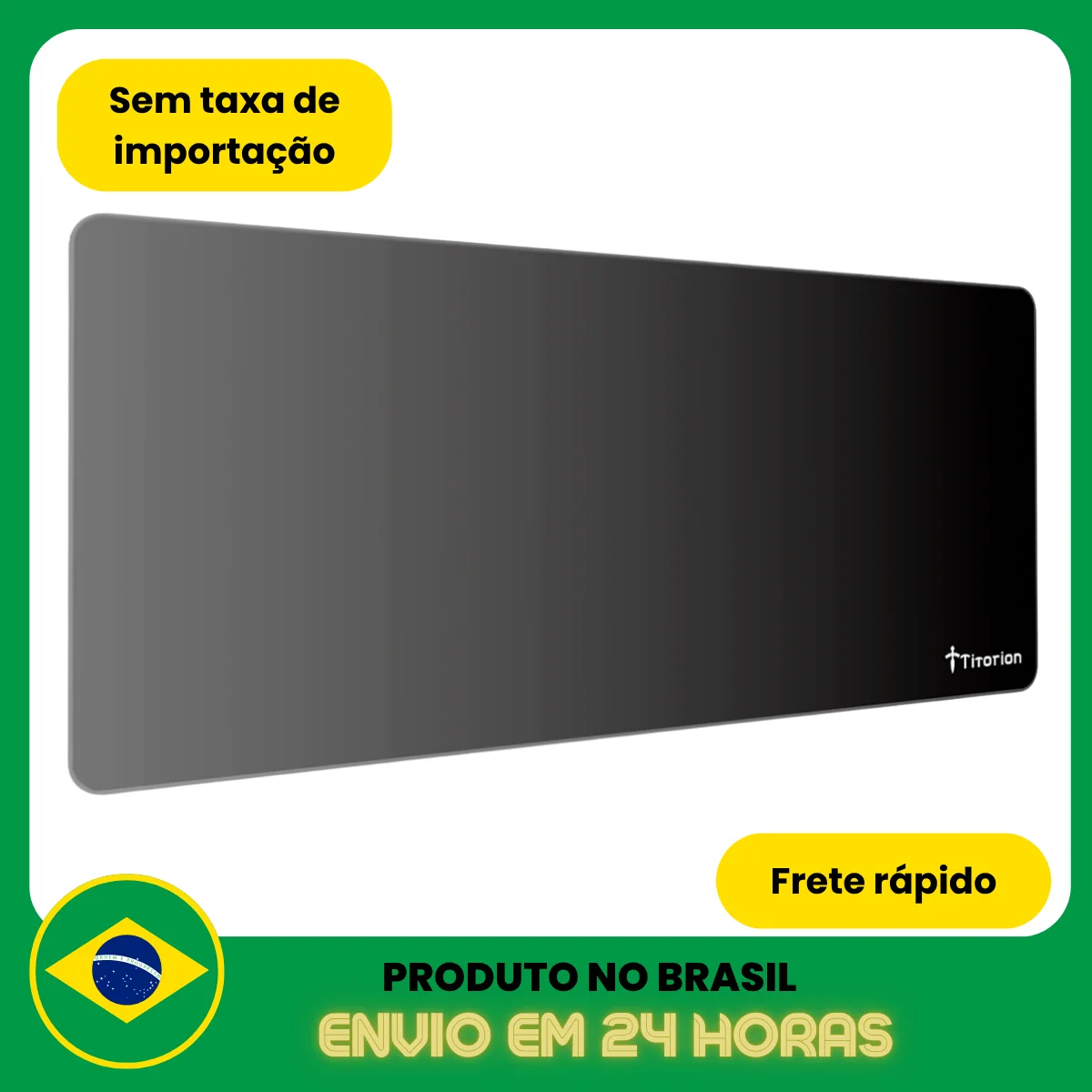 Mouse Pad Gamer Extra Grande 90x40 Deskpad Ergonômico Speed Preto Cinza Degradê Gradiente - Titorion