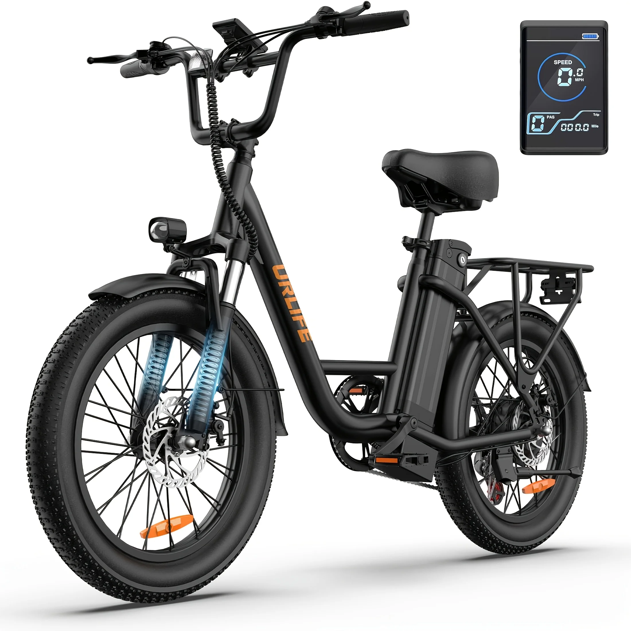 Urlife 20 Inch Electric Bike 48V 13AH Removable Battery 7-Speed E-Bike With Dual Disc Brake Standard Commuting Ebike image 3