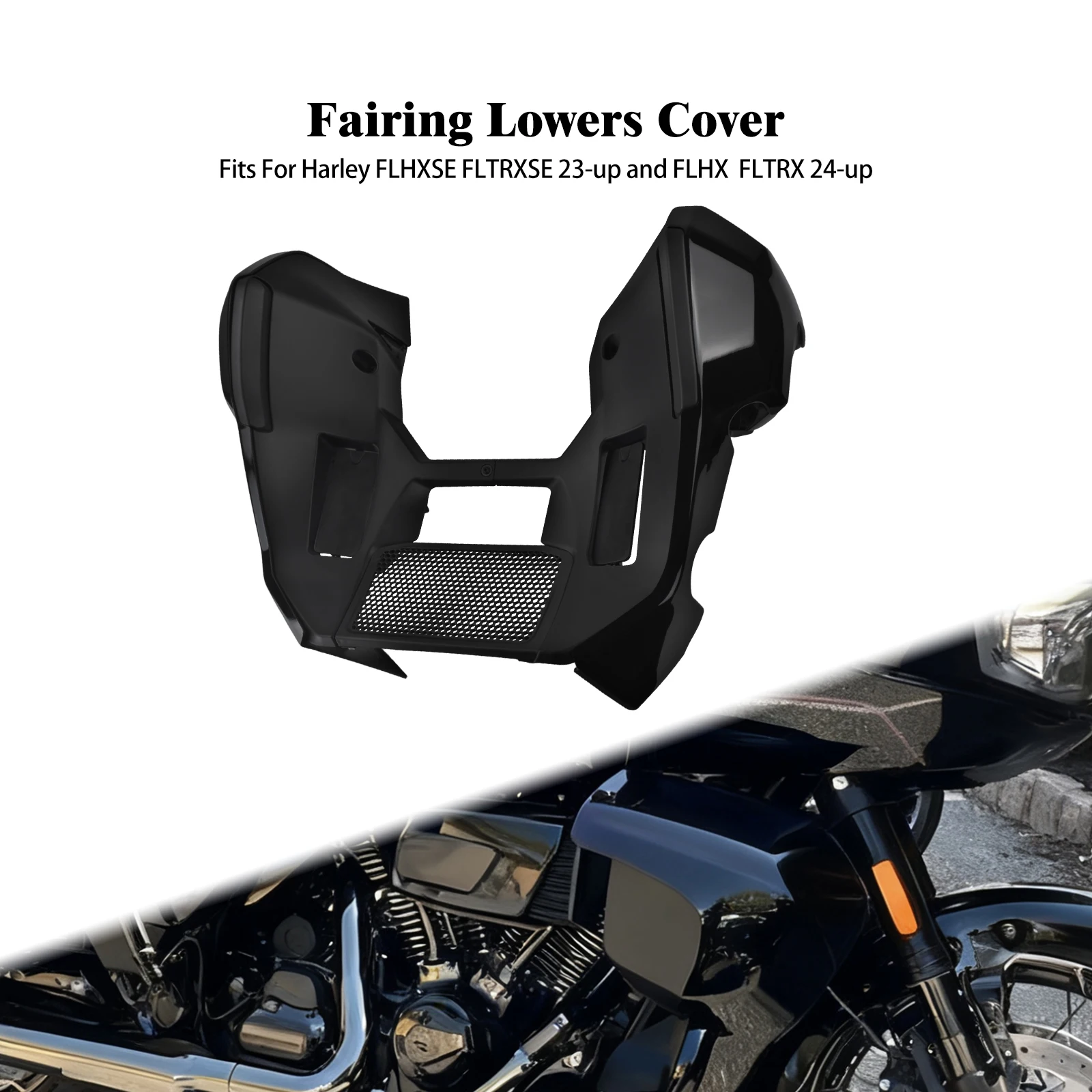 

Аэродинамический удлиненный спойлер-накладка на подбородок для мотоциклов Harley Street Road Glide 2023-2026. Быстрая доставка.