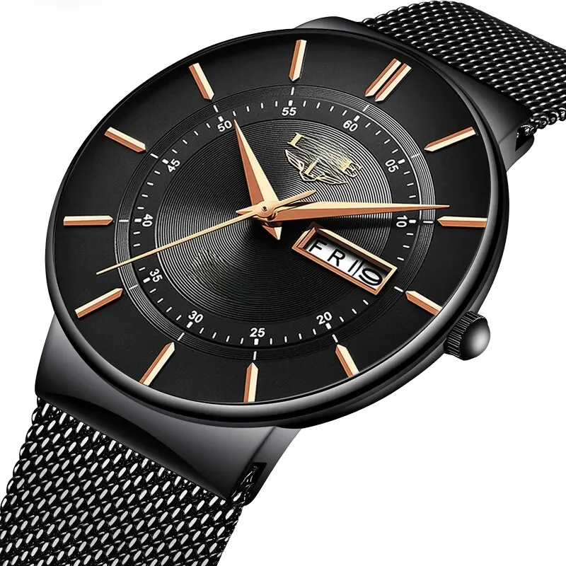 LUIK 2024 Luxe Heren Horloges Waterdicht Ultra Dunne Datum Klok Mannelijke Stalen Band Casual Quartz Horloge Mannen Sport Polshorloge Man - afbeelding 2
