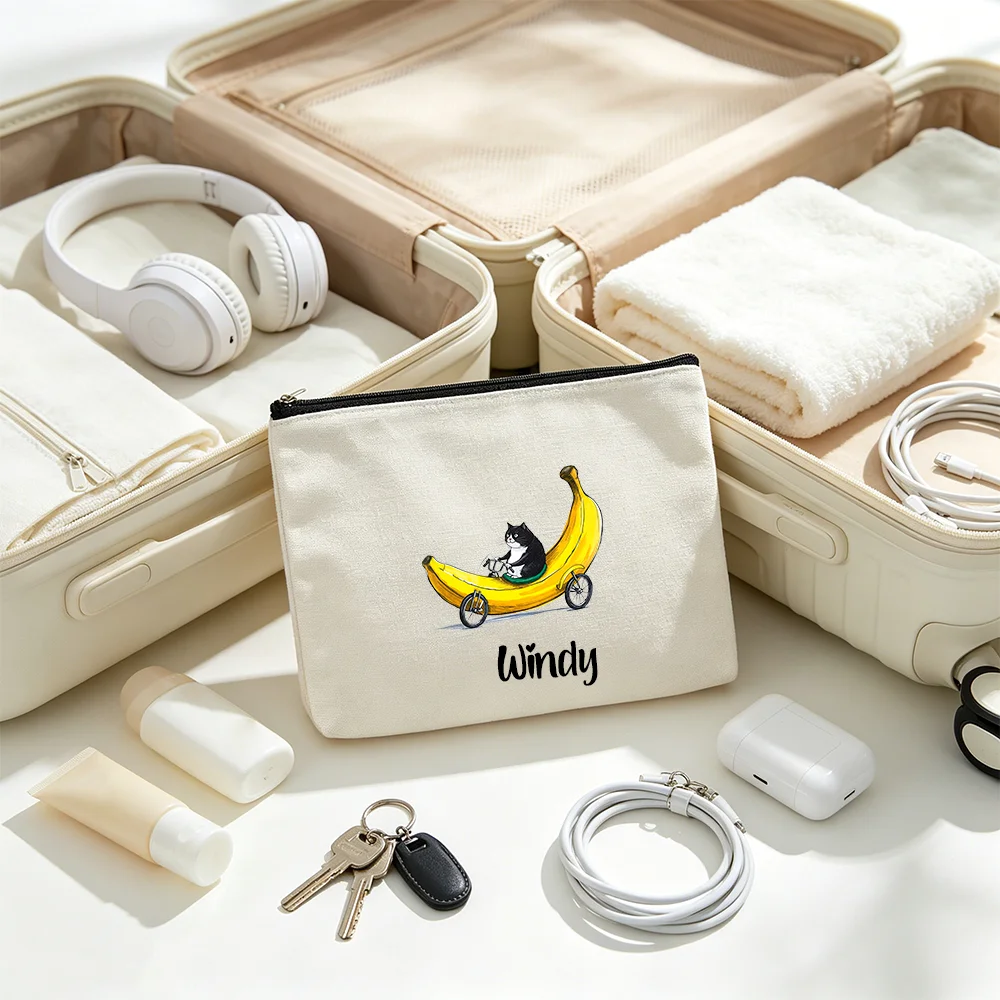 맞춤형 이름 지퍼 화장품 가방, 만화 프린트 여성용 여 - Travel Accessories Gifts For Her 리뷰 및 가격