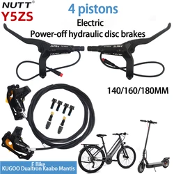 NUTT Y5ZS Power-off freno a disco idraulico a quattro pistoncini bicicletta elettrica/Scooter 140 160 180 rotore per KUGOO Dualtron Kaabo Mantis