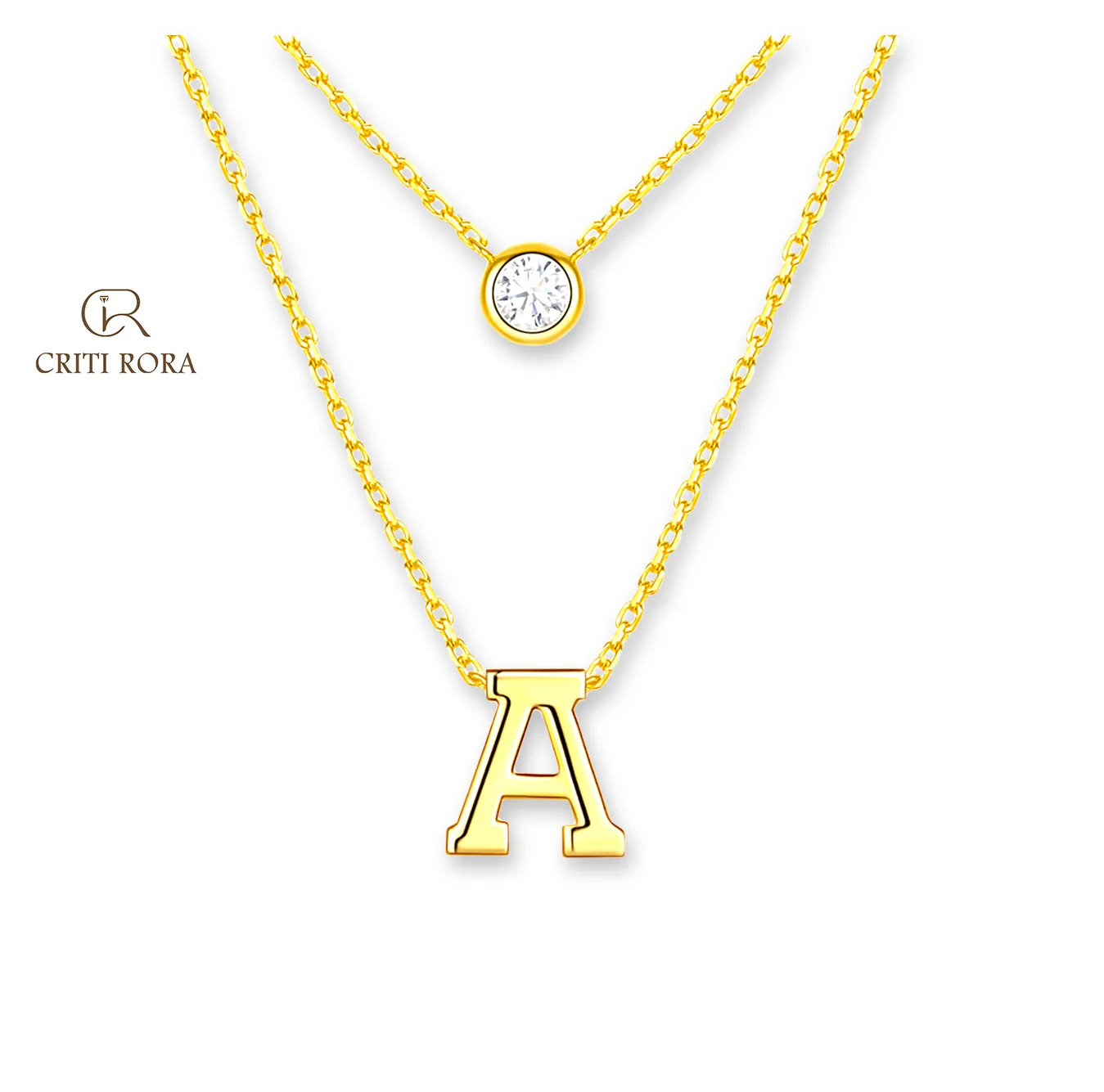 

Ожерелье с бриллиантами, выращенное в лаборатории, стерлинговое серебро 925 пробы, позолоченный, набор подвесок с алфавитом A-Z для женщин, бесплатная доставка, товары-Criti Rora