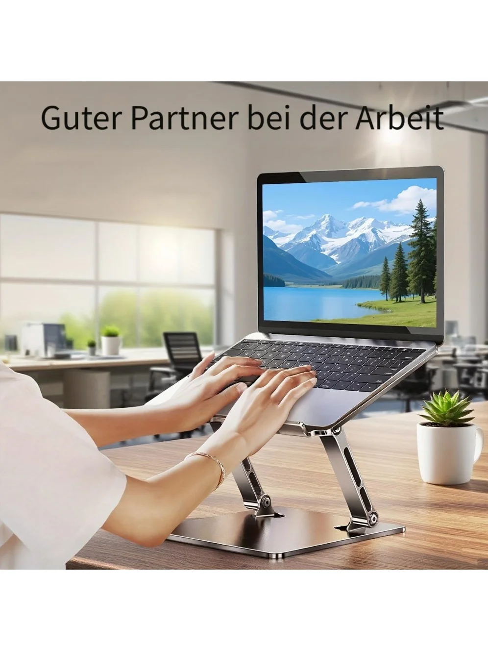 1 Set Laptop Stand Silver, 360° Rotating Height Adjustable Notebook Holder Riser for 18 Inch Gaming Laptop, Ergonomic Desktop Bracket for MacBook PC, Gift for Students Office Gamers