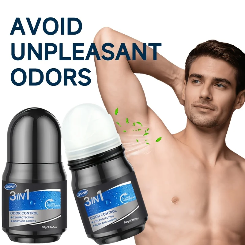 

GSWP 3-in-1 Men's Body Deodorant : Gentle daily care for a fresh, odor-free scent that lasts for 72 hours.50g/100g