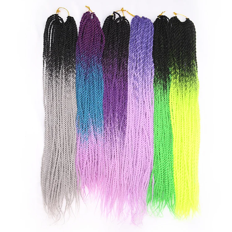 Extensiones de Cabello sintético para mujeres negras, pelo sintético senegalés, trenzado de ganchillo, Jumbo degradado