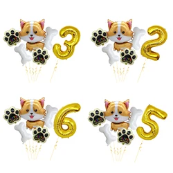 Pet dog Birthday Balloon set Decoration puppy Paw Bone dog Balloon dog Birthday Party Decoration Let's Pawty Party Decoration