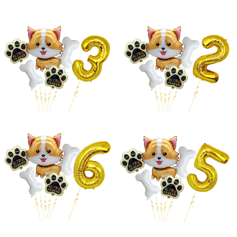 Pet dog Birthday Balloon set Decoration puppy Paw Bone dog Balloon dog Birthday Party Decoration Let's Pawty Party Decoration