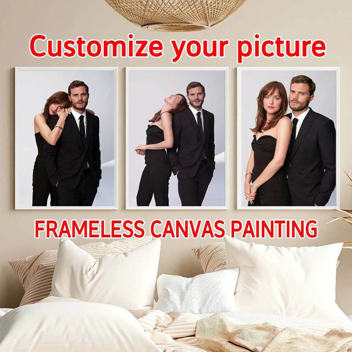 Custom Print Canvas Painting From Your Photos Wedding Birthday Poster Wall Art Decoration Pets Family Landscape Picture Decor