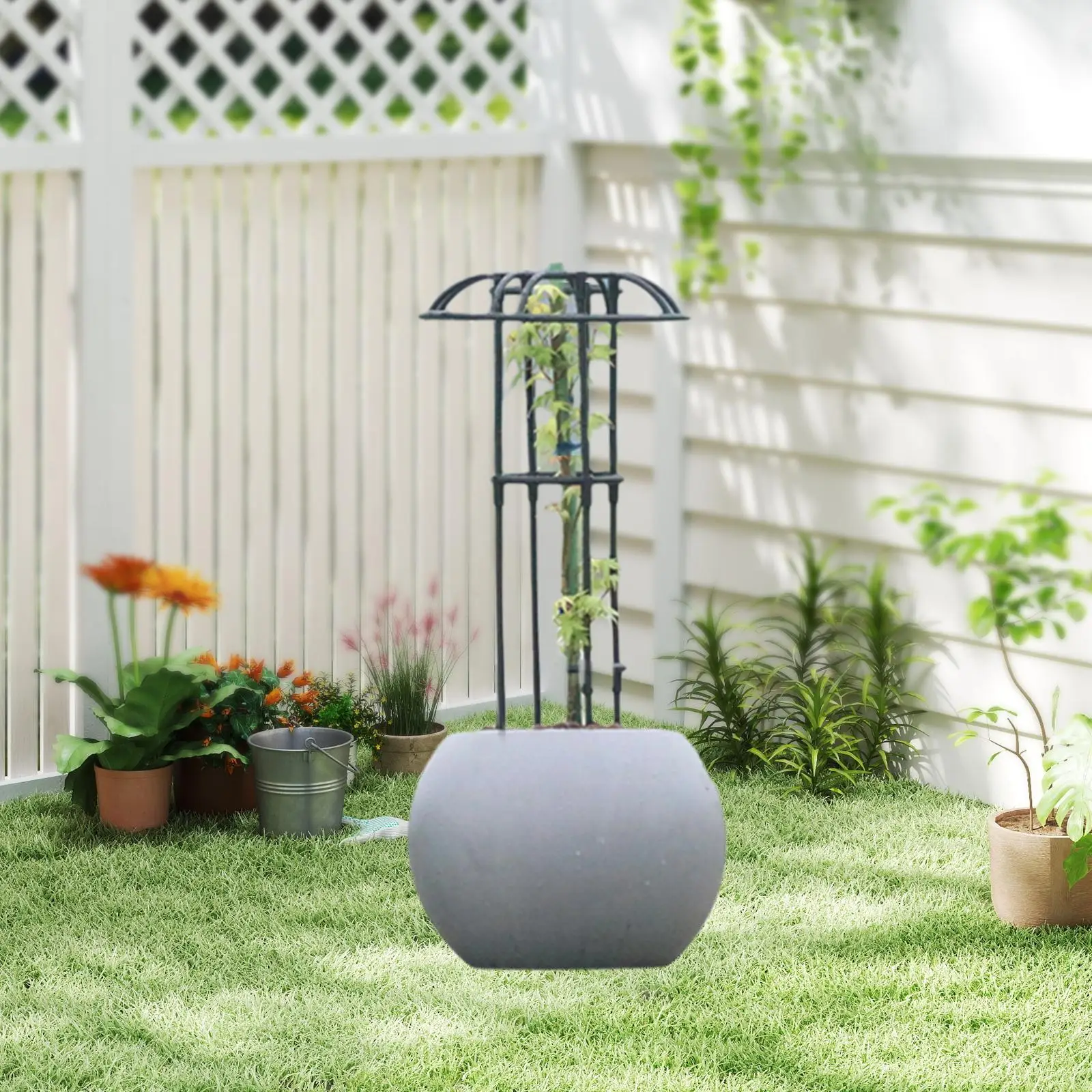 Garten-Obelisk-Spiegel, rostbeständig, für Topfpflanzen, für Zuhause, Hof, dekorativer Blumenständer, Garten-Klettergerüst für Blumen