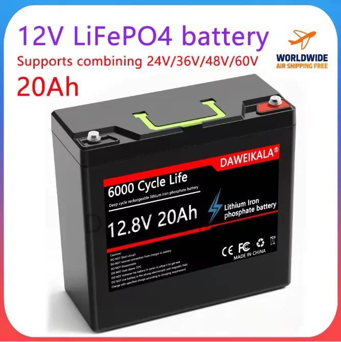 12V 20Ah Lithium-Batterie LiFePO4 DeepCycle wiederaufladbare Batterie mit 20A BMS für Solar-, Wind-, Marine-, Fischfinder- und Ride-on-Spielzeuganwendungen