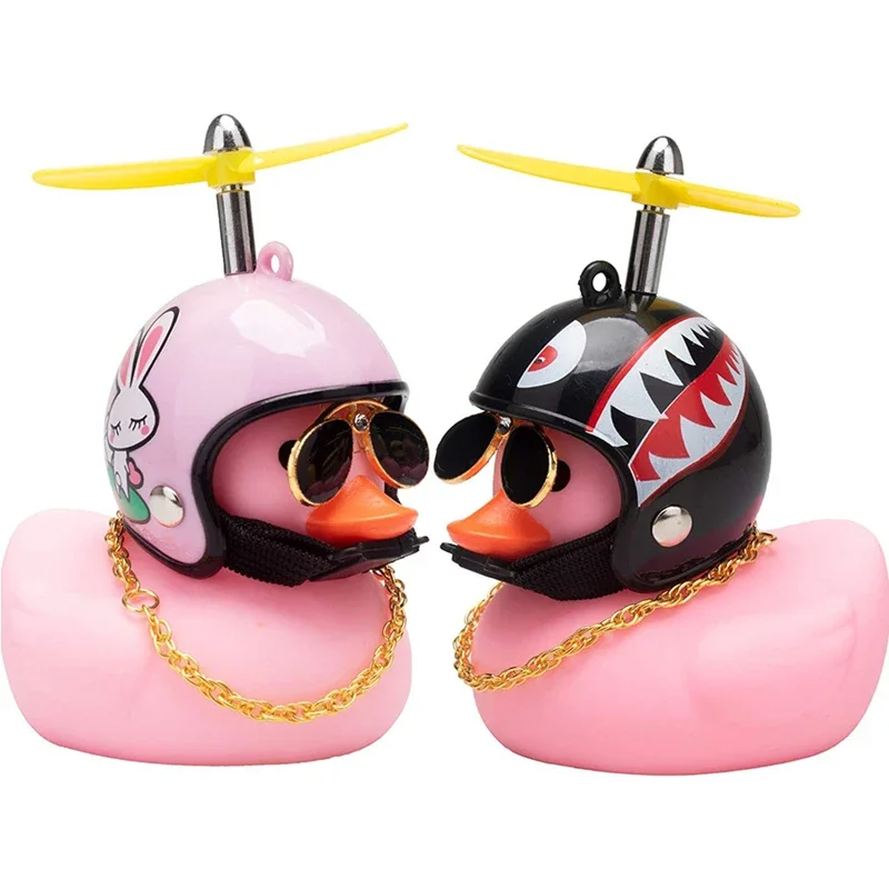 AliExpress Hot Car Cute Little Pink Duck With Helmet Propeller Wind-breaking Wave-breaking Pink Bike Motorc