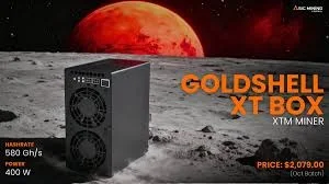 

A New Goldshell XT Box – 580 GH/s 400W High-Efficiency SHA3x ASIC Miner for XTM (Tari)