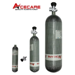 ACECARE-cilindro de fibra de carbono HPA para buceo, rebote de tanque, válvula de 4500PSI, 300bar, M18 x 1,5, 2L/3L/6,8 L, seguridad contra incendios