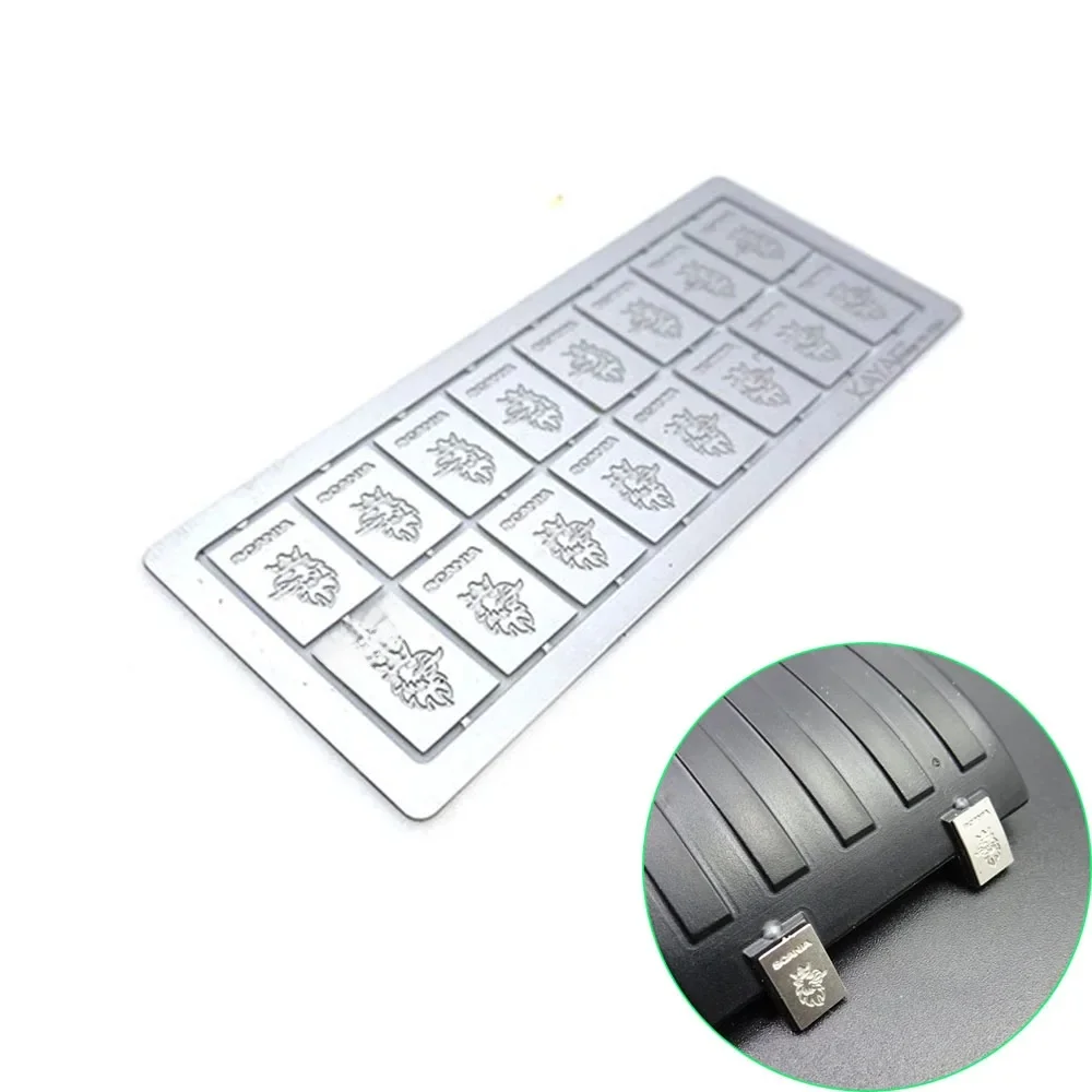 Décoration de garde-boue en métal, 16 pièces, pour camion benne 1/14 RC Tamiya Scania 770S 56373