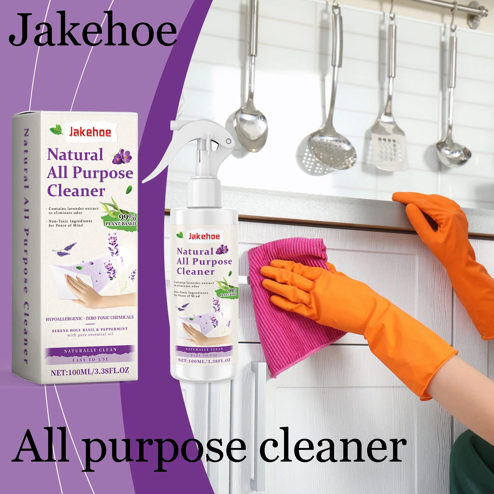 

Jakehoe Natural All Purpose Cleaner Spray Effective Cleaning Stubborn Stains Remove Dirts Non-irritating Odor Multipurpose Clean