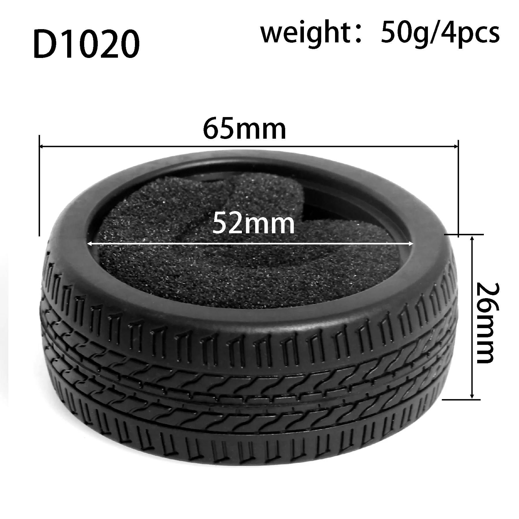 1:10 On-Road-Rennreifen 63–68 mm, Hot-Melt-Gummi mit hohem Griff, abriebfest für HSP Tamiya HPI – Detail 13