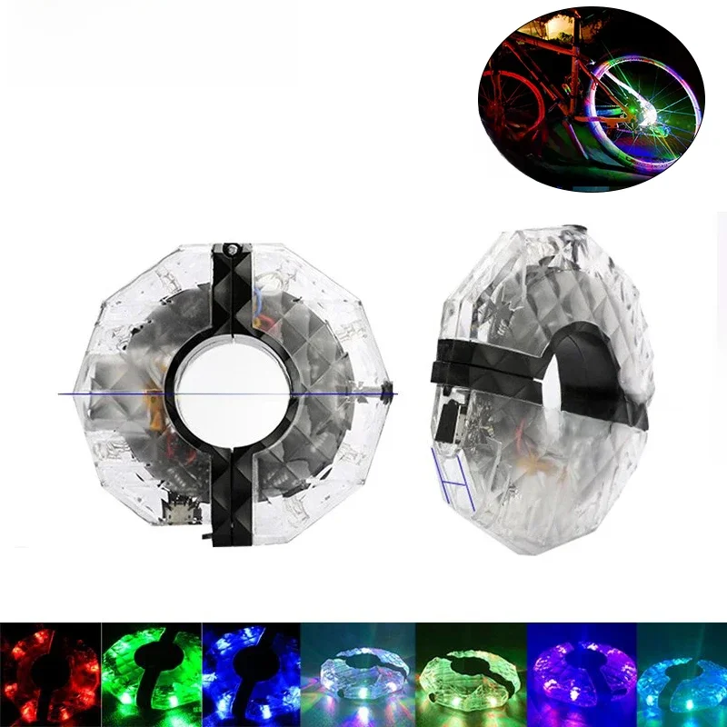 AliExpress cycle zone 7 Color Bicycle Spoke Light MTB Bike Wheel Lights USB Rechargeable Bike Tail Hub Spoke Lamp with