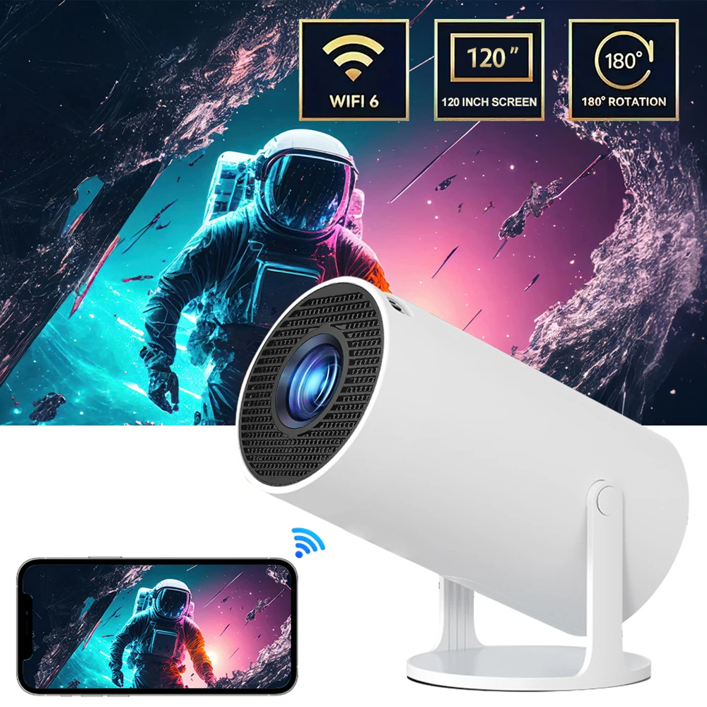 1080P Projector with Speaker Portable Mini Wireless Projetor For Android 11 Dual 200 ANSI Projector Home Movies Cinema Outdoor