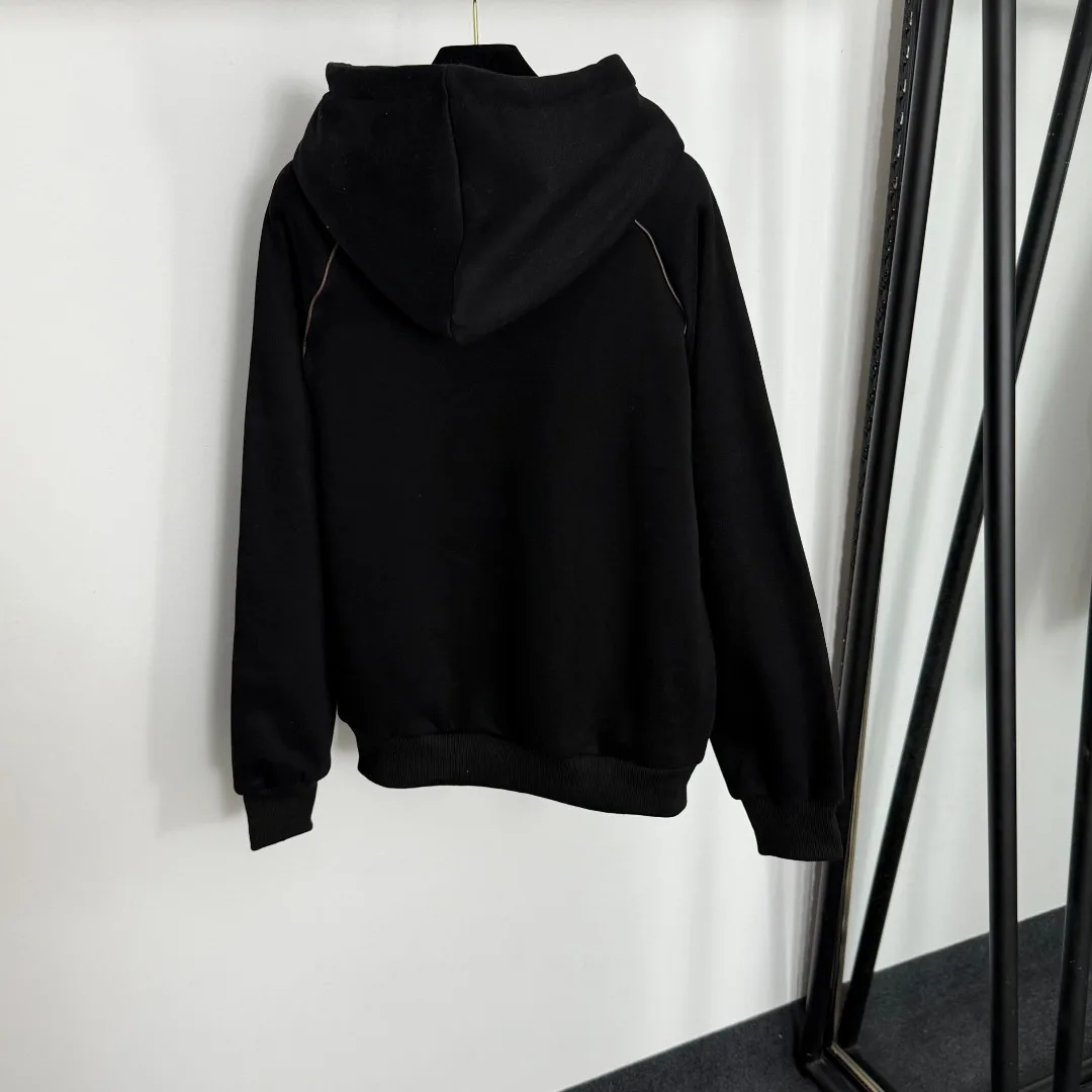 

2025 Autumn and Winter Warm Suit Letter Cotton Vest Jacket Long Sleeve Hooded Plush Sweatshirt Straight Casual Pants Three-piece