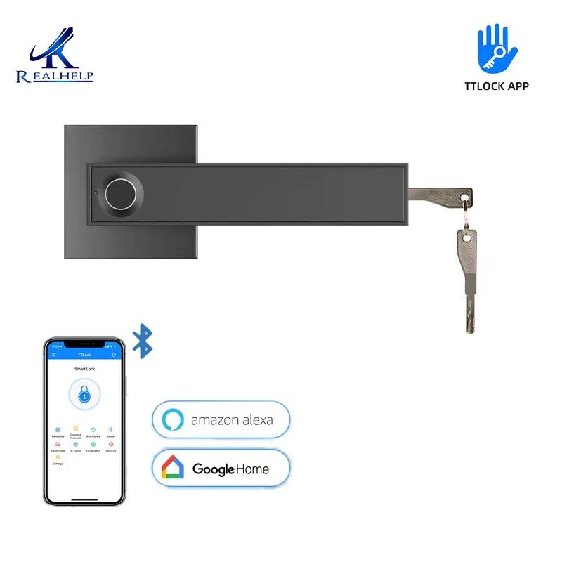 Ttlock Alexa App Controle Vingerafdruk Slot Huis Slaapkamer Deur Intelligent Slot Mute Handgreep Wachtwoord Deurslot