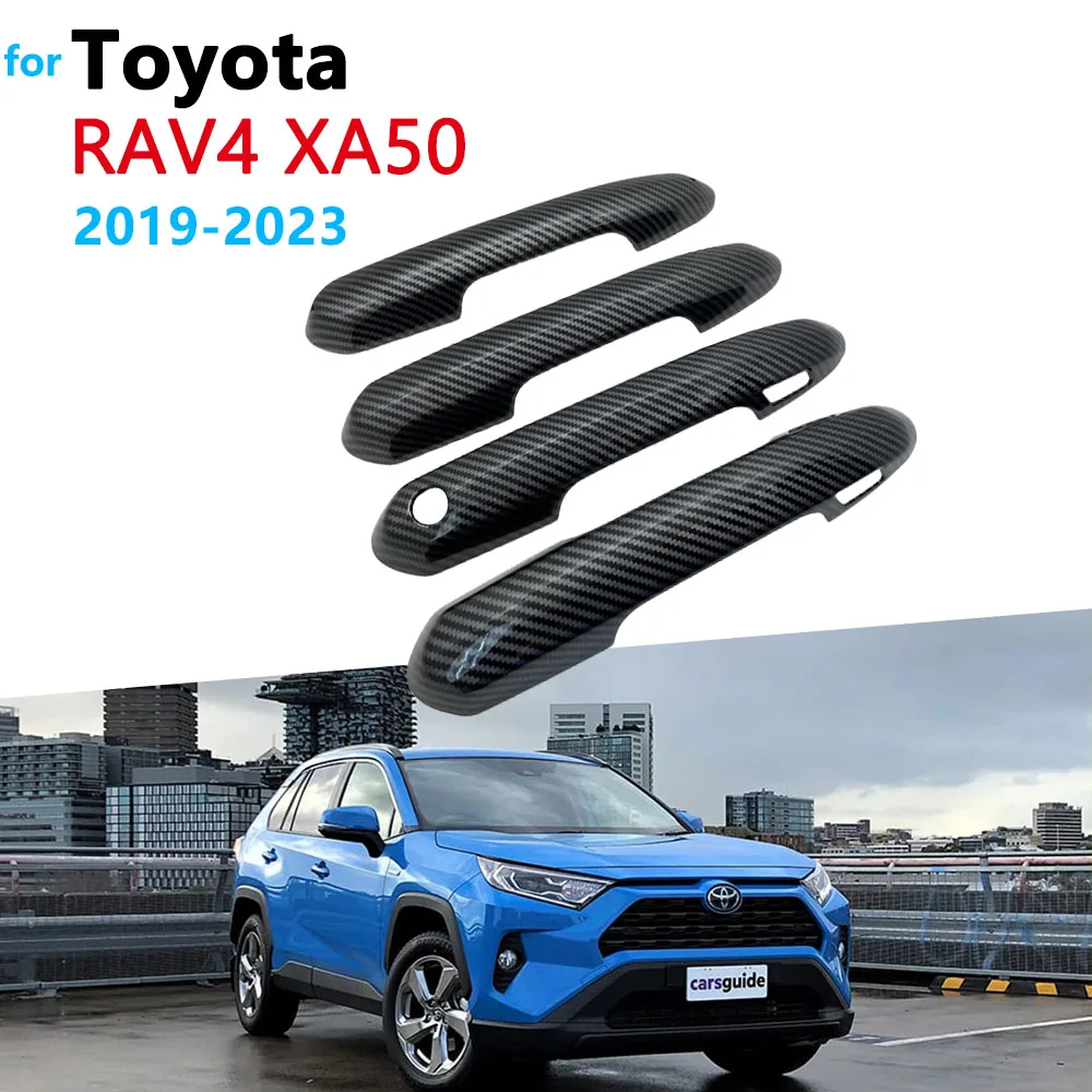 

Black Carbon Fiber Door Handle Cover For Toyota RAV4 RAV 4 XA50 XA 50 Suzuki Across 2022 2020 2019~2023 Car Accessories Stickers