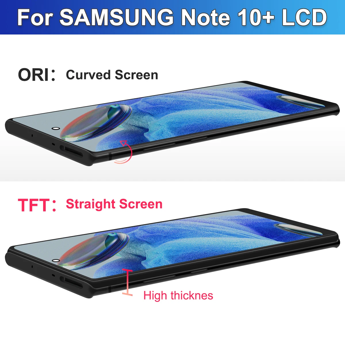 TFT Note 10 Plus Display Screen for Samsung Galaxy Note10+ N975F N975F/DS Lcd Display Touch Screen Assembly with Frame Parts