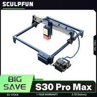 SCULPFUN S30 Pro Max 20W Laser Engraver Cutter, 0.08x0.1mm Laser Focus 32-bit Motherboard, Automatic Air-assist, 410x400, Safety