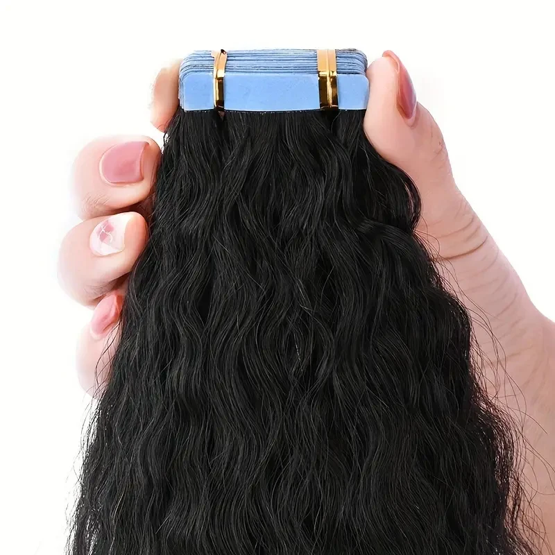 Kinky Curly Tape In Human Hair Extensions Kinky Straight Extensions Brazilian Human Hair Weft Adhesive Glue On Hair Extensions