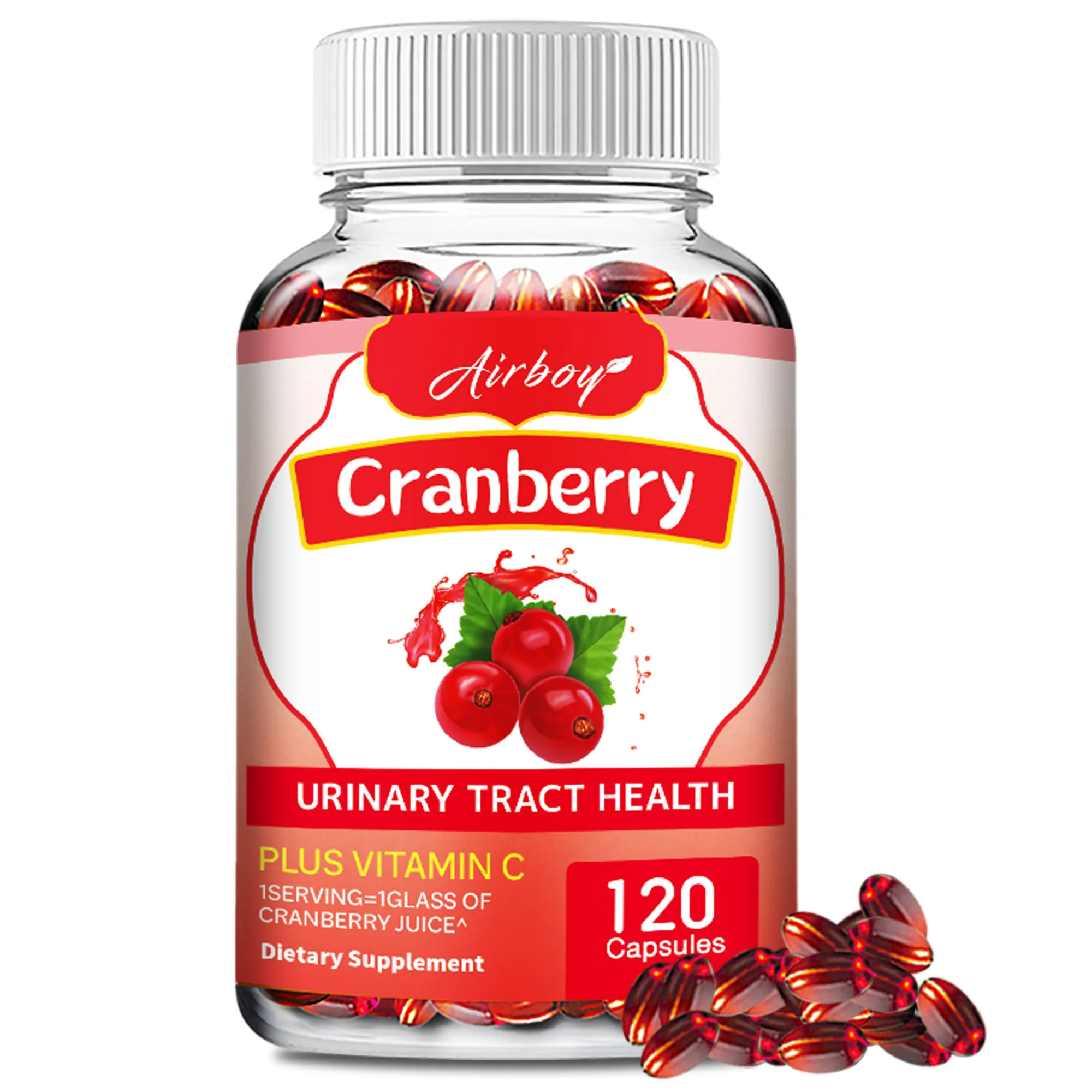 Cranberry Capsules - Helps Clean and Protect The Urinary Tract, Bladder Health, Antioxidant - 120 Capsules