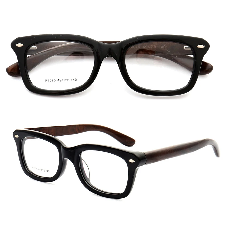 

Vintage Women Wooden Glasses Frames Men Wood Eyeglass Frame Square Retro Rx Eyeglasses Frame Rectangle Optical Eyewear Black