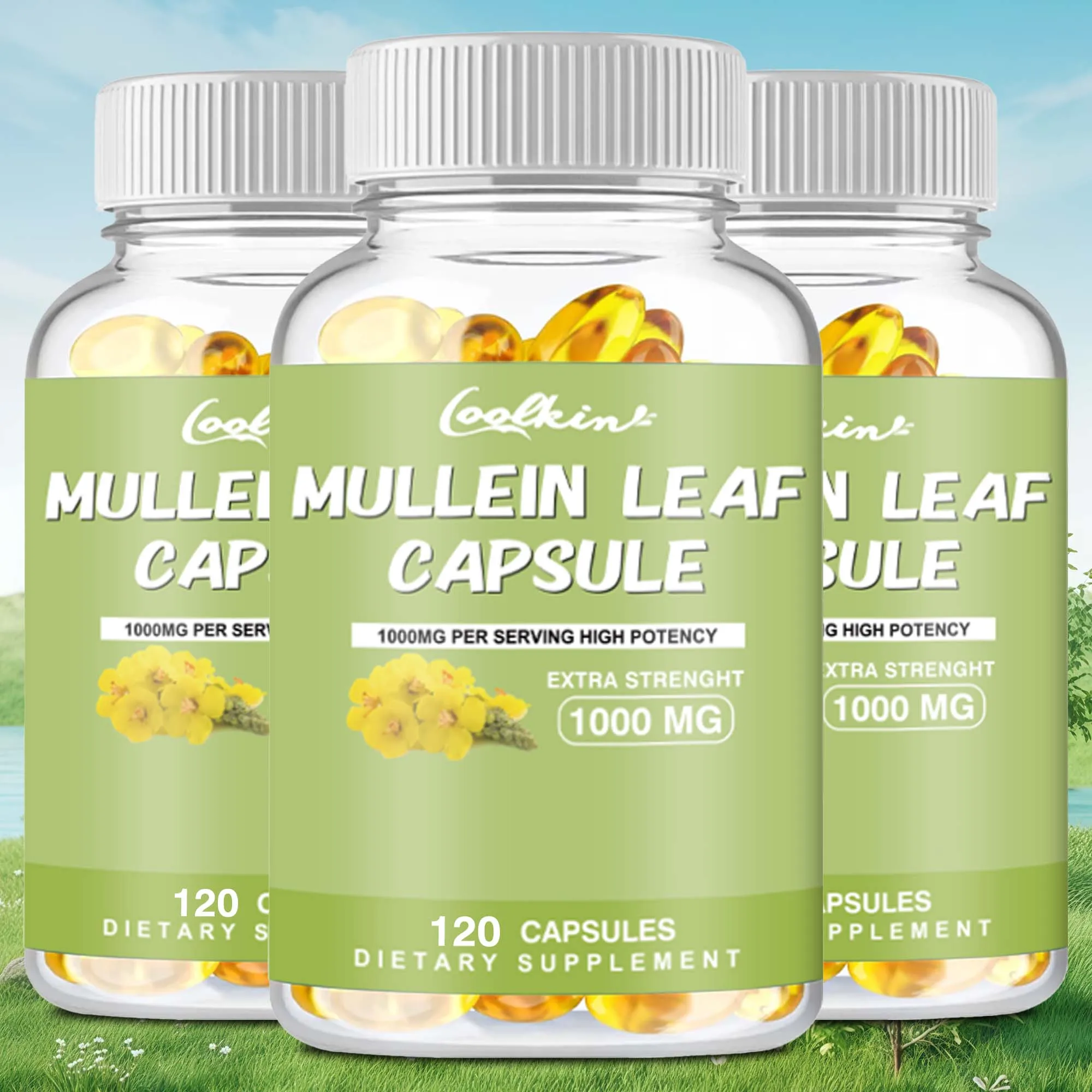 Mullein Leaf Capsules - for Lung Detoxification, Support of Healthy Respiratory Function, and Immune Enhancement - 120 Capsules