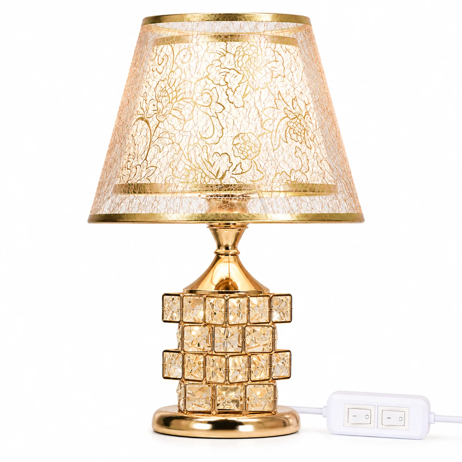 Led Bedlampje Kristallen Tafellamp Goud Inclusief 5W Led E27, Kerstbedlampje in Europese stijl voor slaapkamer en woonkamer, decoratieve lamp, sfeerlicht, verjaardagscadeau