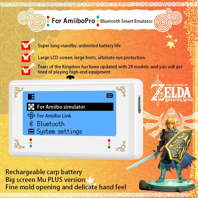 For AmiiboPro Tears of the Kingdom Zelda Emulator Bluetooth Smart Emulator Suitable for Switch NS Game Accessories LCD Screen