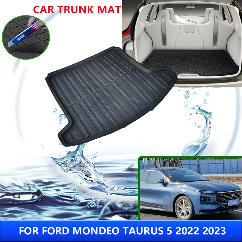 Trunk Mats For Ford Mondeo Taurus 5 2022 2023 Anti-UV Non-slip Pad High Temperature Resistant Storage Carpet Auto Accessories