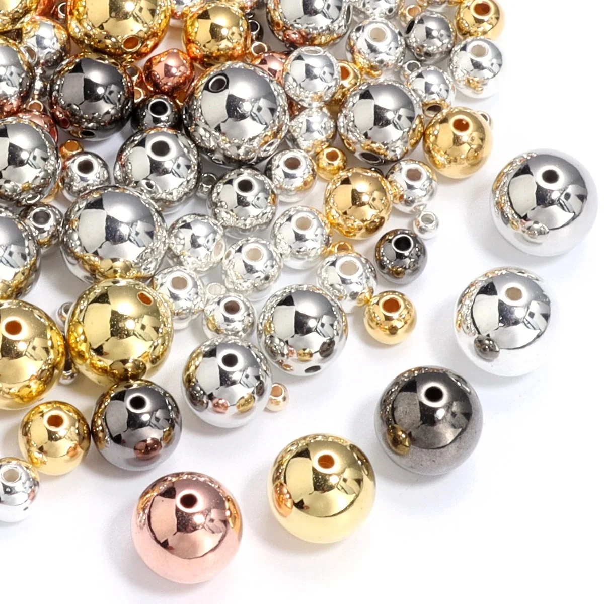20-500 teile/los CCB Runde Perlen 3/4/5/6/7/8/10/12/14mm Glatte Runde Lose Spacer Perlen Für DIY Schmuck Machen Armband Halskette
