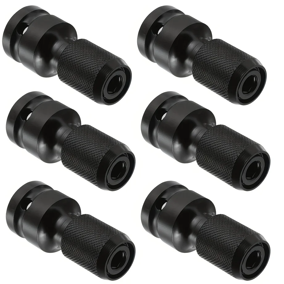 3 Pieces of 1/2 Square inch to 1/4 inch Hexagonal Ratchet Socket Wrench Socket Adapter Wrench Kit, Transmission Converter, Impact Tool, Drill Socket Combination Kit view 2