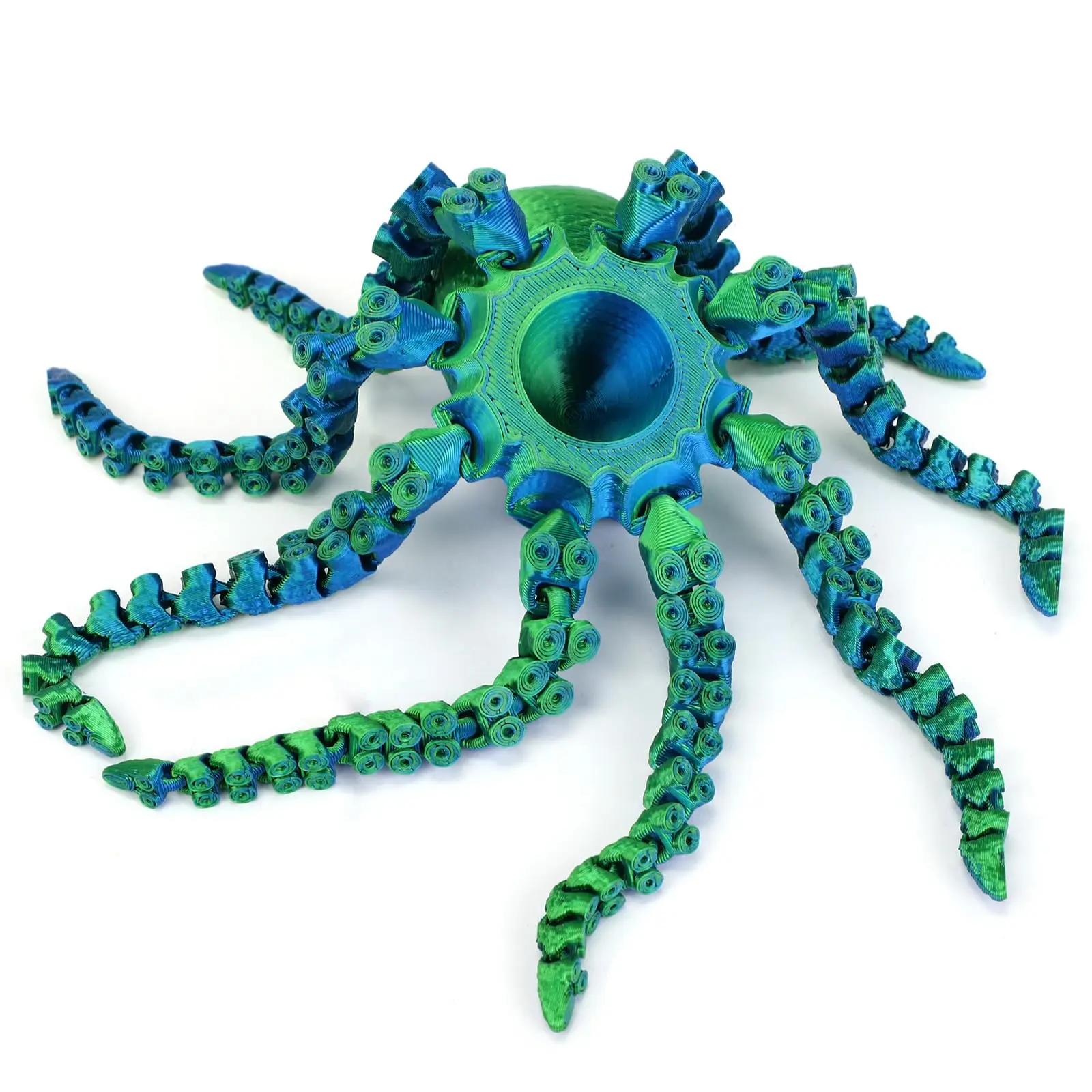 Colorful 3D printed octopus with movable joints, shapeable, perfect desktop ornament, great for Christmas Halloween Thanksgiving