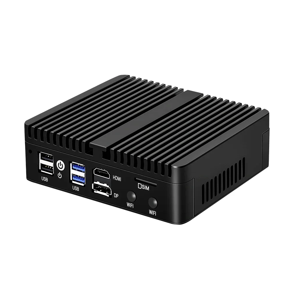 Fanless N100 N5105 J5040 J4125 Industrial Mini PC Micro Firewall Appliance 4 x 2.5GbE i226 LAN Mini Computer Home Network Router