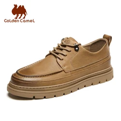 GOLDEN CAMEL Men's Shoes Thick Bottom Luxury Dress Shoes Non-slip Wear-resistant Casual Leather Shoes for Men 2023 Autumn New