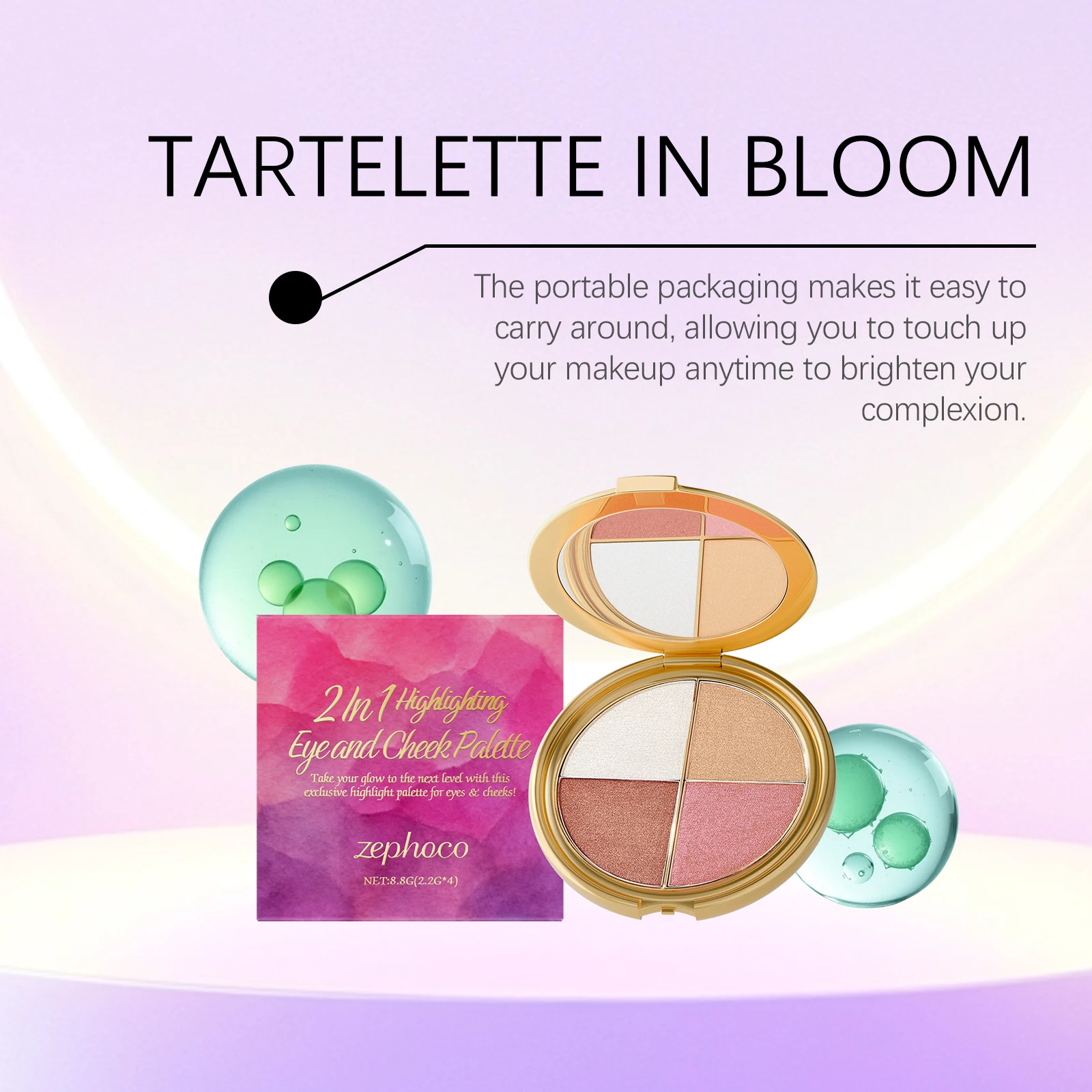 Platte de maquillage pour le visage, ombre à paupières haute luminosité, Blush, mélange de lueur naturelle, poudre scintillante, rencontres quotidiennes, plaque de maquillage de couleur Portable