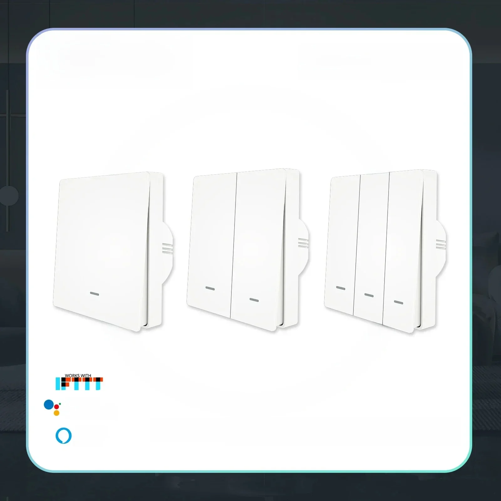 WiFi Inteligentny włącznik światła ściennego RF433 Nadajnik przyciskowy Inteligentne życie Pilot aplikacji Tuya Współpracuje z Alexa Google Home — zdjęcie produktu 7